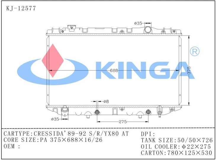 Full Aluminum Car Radiator CRESSID 1989-1992 S/R/YX80 AT